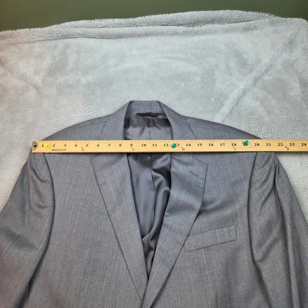 Sarar Wool Cashmere Sport Coat Mens 46R Italian Fabric 2-Button Blazer Gray New